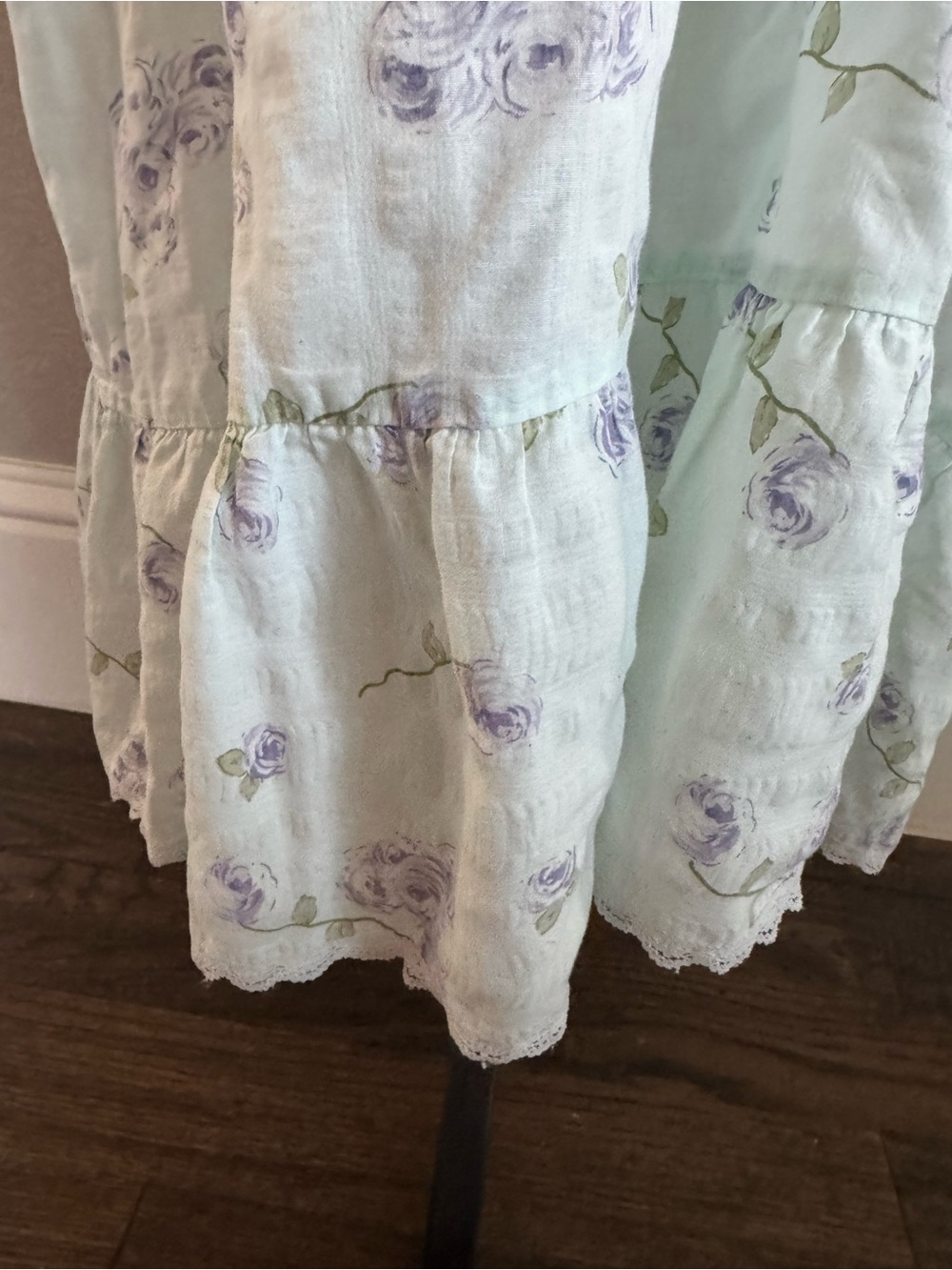 Vintage Barbizon Floral Maxi Nightgown Cotton Poly Blend Lace Trim Cottagecore - Picture 9 of 14